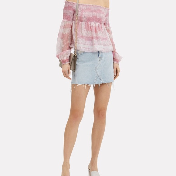 INTERMIX Penelope Paisley Off-the-Shoulder Top size M NWT - Picture 5 of 8